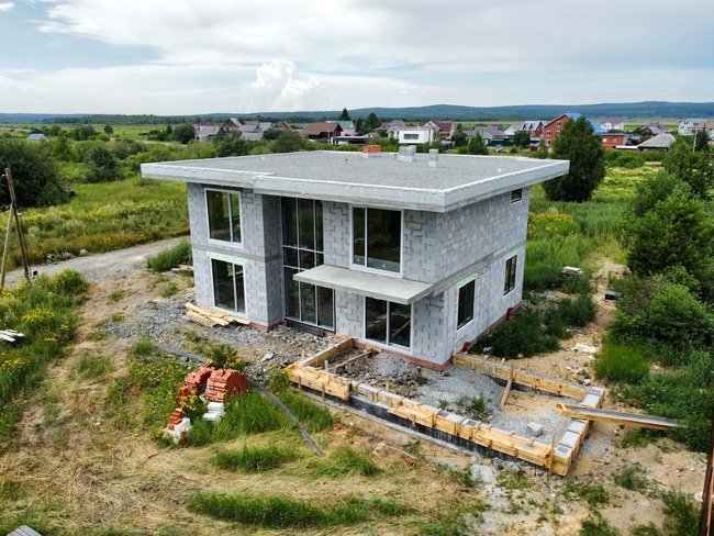 Коробка двухэтажного дома ГК Урал-Строй